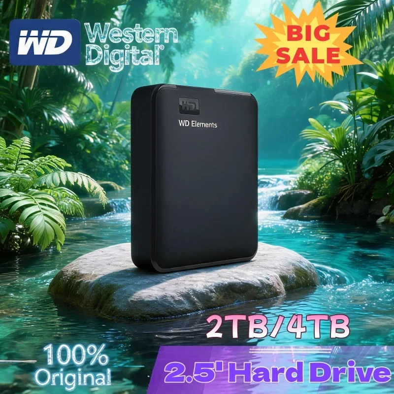 Western WD Western Digital 4TB 2TB External HDD Mechanical USB3.0 Hard Drive Vibration-Resistant Desktop Data Storage Device