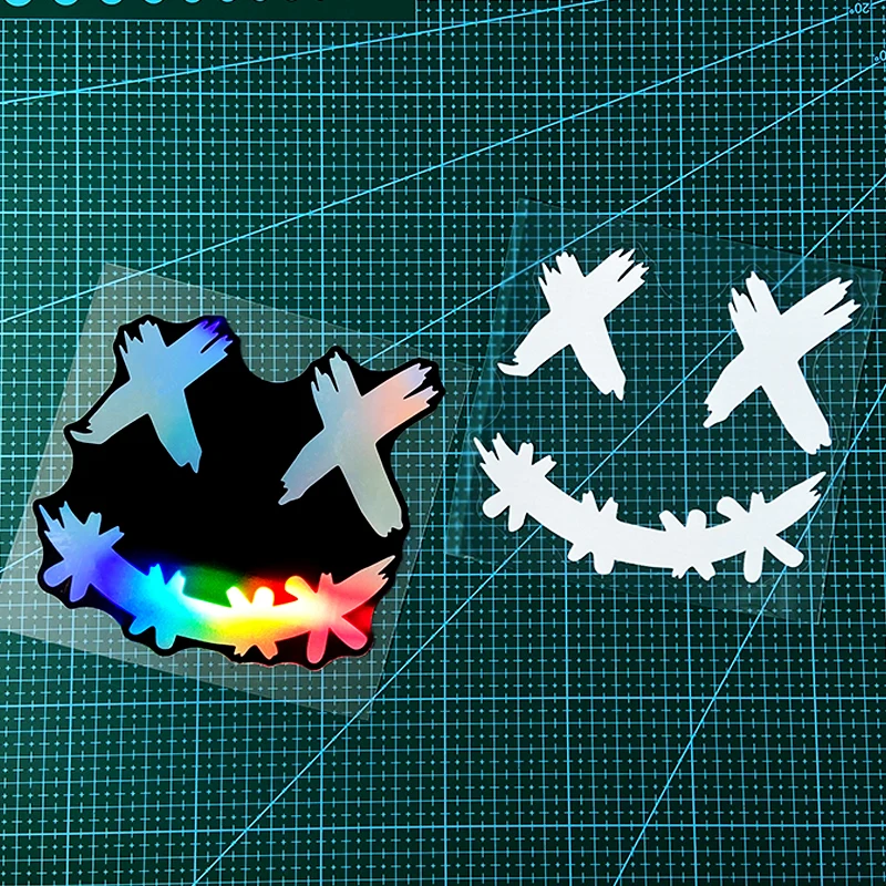 1PC Demon Smiling Face Waterproof Sunscreen Vinyl Decals, Funny Decor for Motorbike Windshield Scooter Car Window Accessories