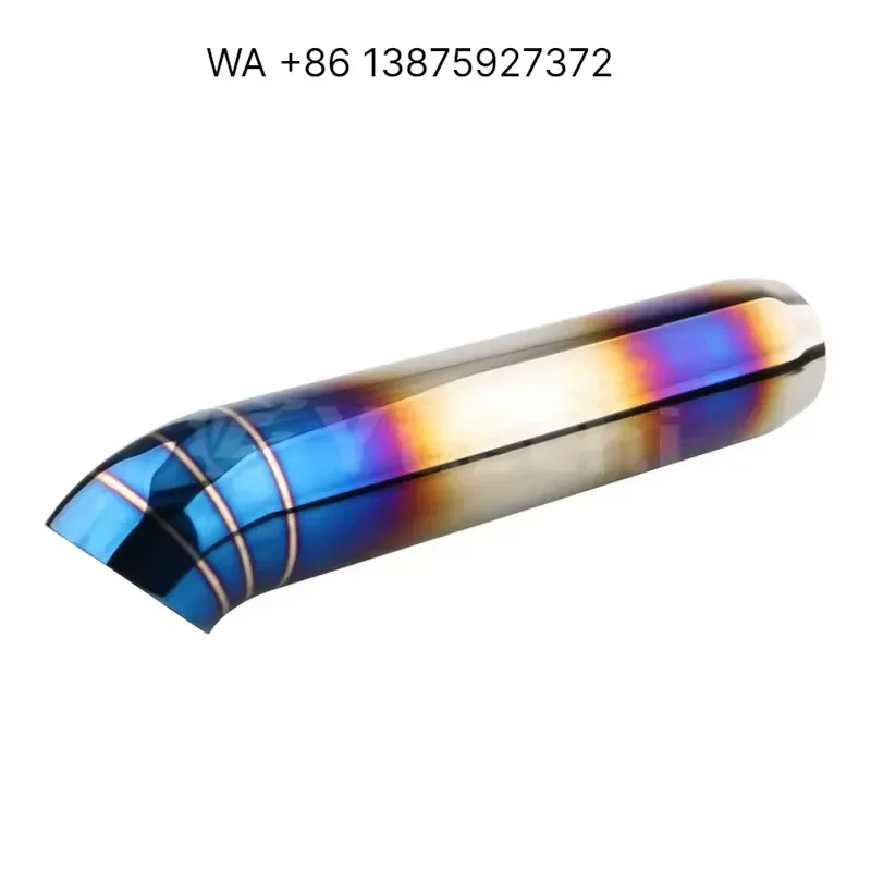 Wmwmnu for Yuechi Universal Titanium Burnt Blue Gold Black Stainless Steel Exhaust Muffler Tip Titanium Exhaust Pipe