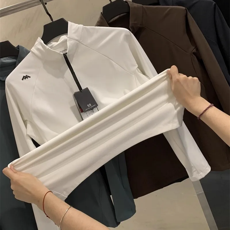 

Outdoor ex Long Sve Hoodie f Zipper Breathable Warm Polyester Spandex Base irt for Couples Autumn Sports