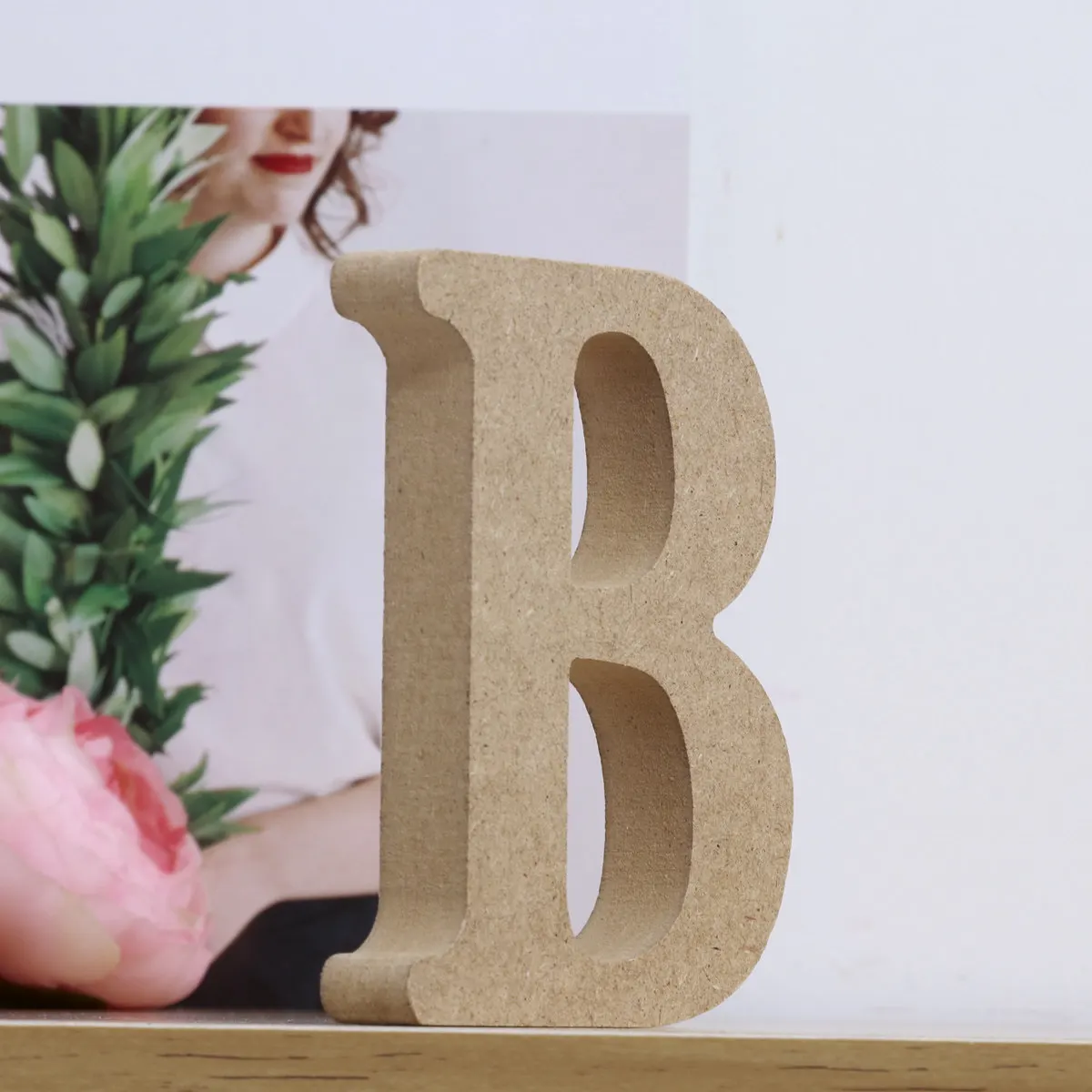 Wooden Alphabet Letters Pine Wood Grain Environmental Friendly Wall Letters for Literacy Learning Home Office Garden