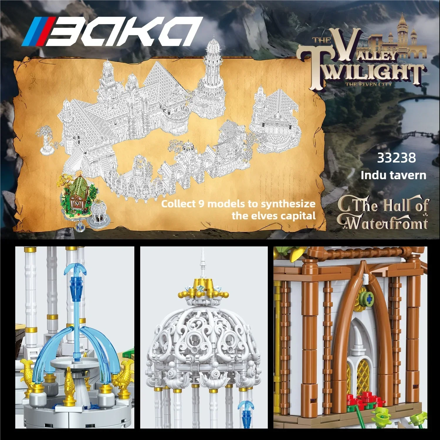 Europäische Elf Stadt Bausteine Set Neun-in-one Riesen Palast Modelle Ziegel Desktop Dekoration Diy Spielzeug Für Kinder urlaub Geschenke – Detail 3