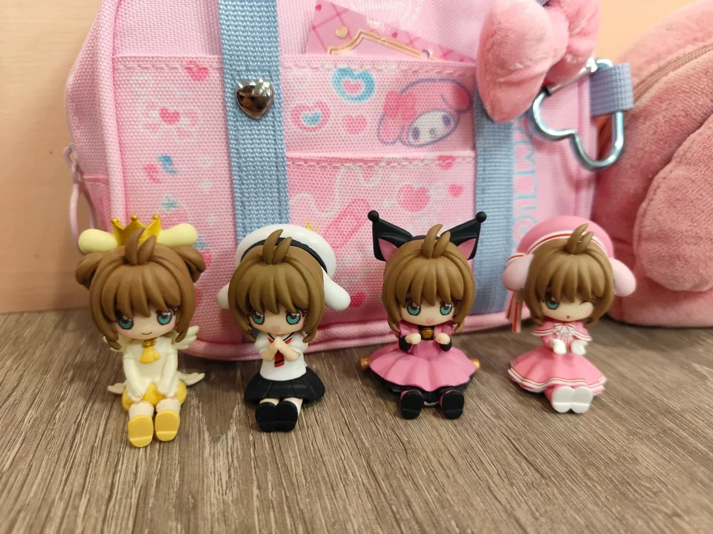 Bandai Cardcaptor Sakura Twisted Eggstoys Original 4pcs Gashapon Sitting Doll Series For Kids Gift Collectible Model Ornaments