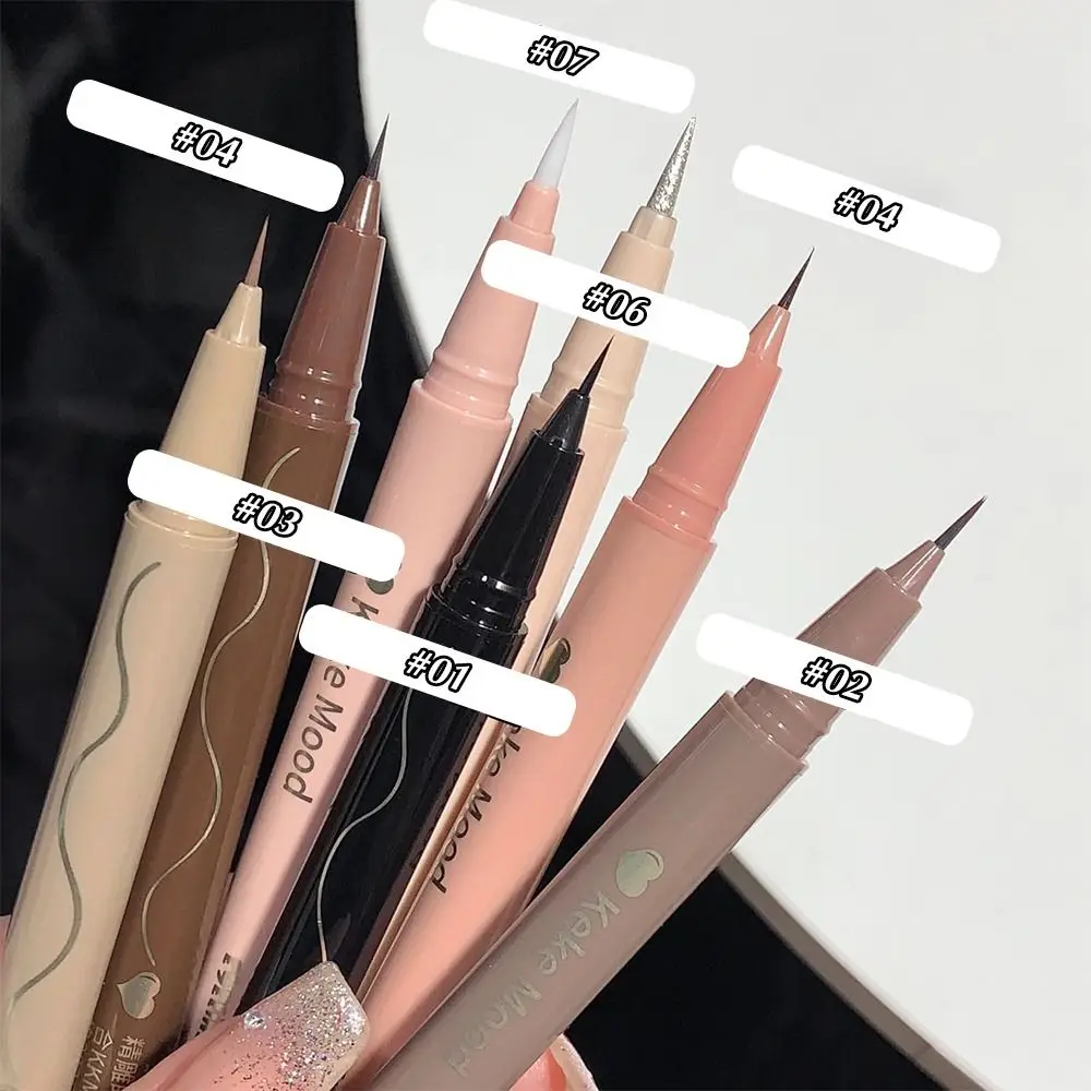 Eyeliner Liquide Ultra-Mince à Paillettes pour Femme, vaccage Rapide, Stylo à Cils betérieur de 0.01mm, Crayon à Ver à Soie Imperméable, Cosmétique, 2 Pièces