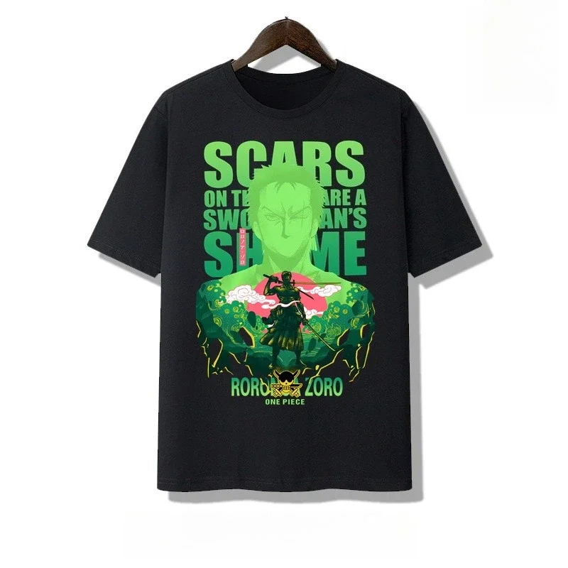 2025 Men ONE PIECE Summer Hot New Y2k Peripheral Pure Cotton Clothes Nautical King Luffy Five-speed Sauron Trendy Loose T-shirt