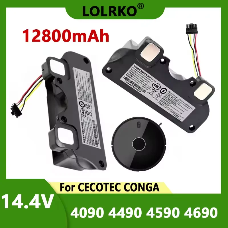 

For CECOTEC CONGA 4090 4490 4590 4690 Robot Vacuum Cleaner Accessories Spare Parts Tool Original 12800mAh Replacement Battery