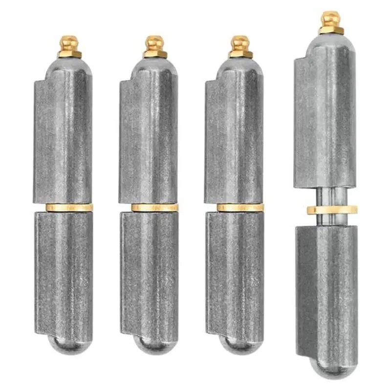 YANA50I Heavy Duty 4 Pcs 4 Inch Carbon Steel Weldable Barrel Hinges For BBQ Smoker Doors, Gate Tailgate