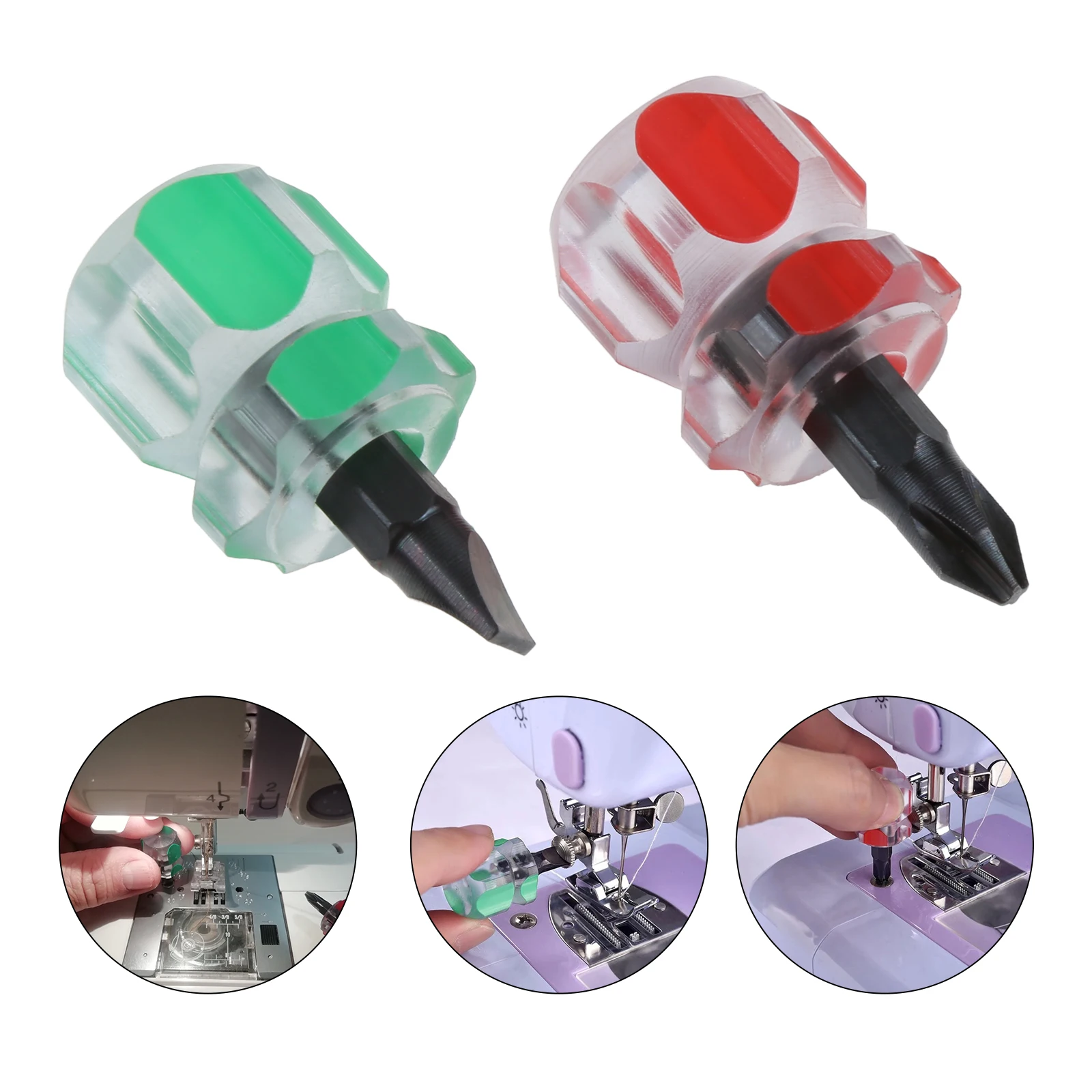 Sewing Machine Screwdriver Cross-head /Flat Slotted Mini Portable Tool 40mm/1.57In Craft Repairing Cleaning DIY Accessories