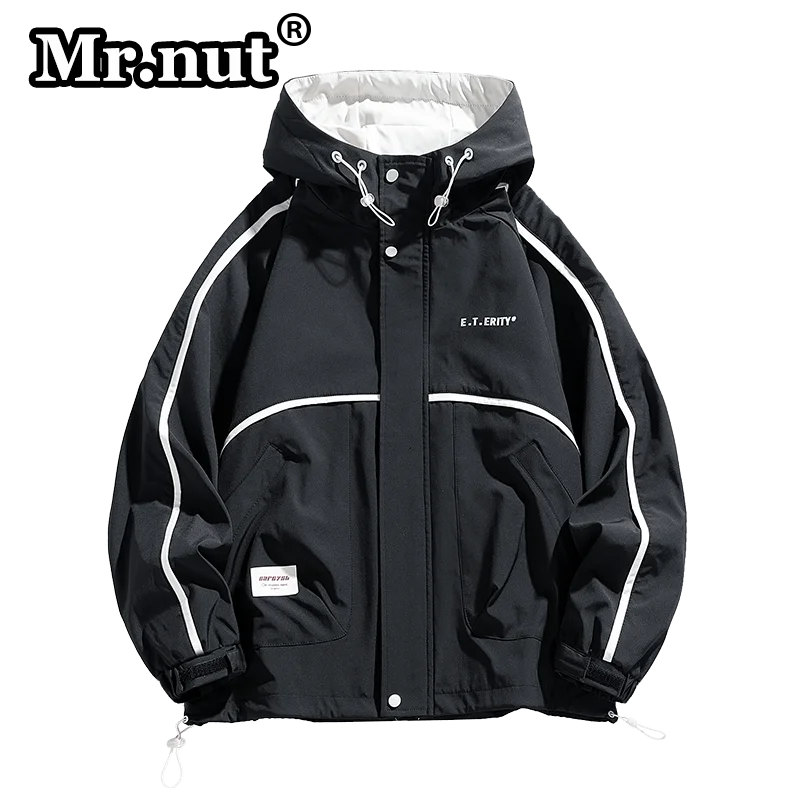 Mr.nut Fashion Windbreaker Outdoor Jacket High-Quality Male Coat Waterproof Camping Overcoat Autumn Versatile Loose Men Clothing