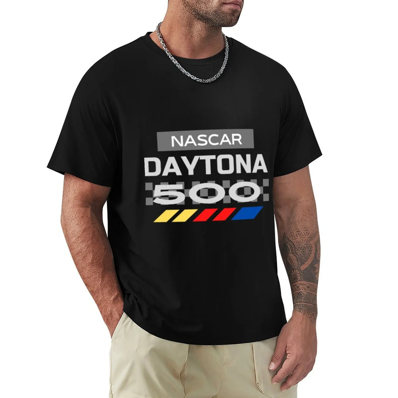 

NASCAR DAYTONA 500 CLOTHING ACCESSORIES (for dark background) T-Shirt vintage quick drying designer shirts clothes for men
