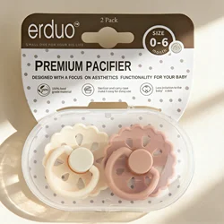 Erduo 2pcs pack Rubber Latex Nipple Baby comfort Pacifiers dummy sucking soother for newborn things babies needs infants items