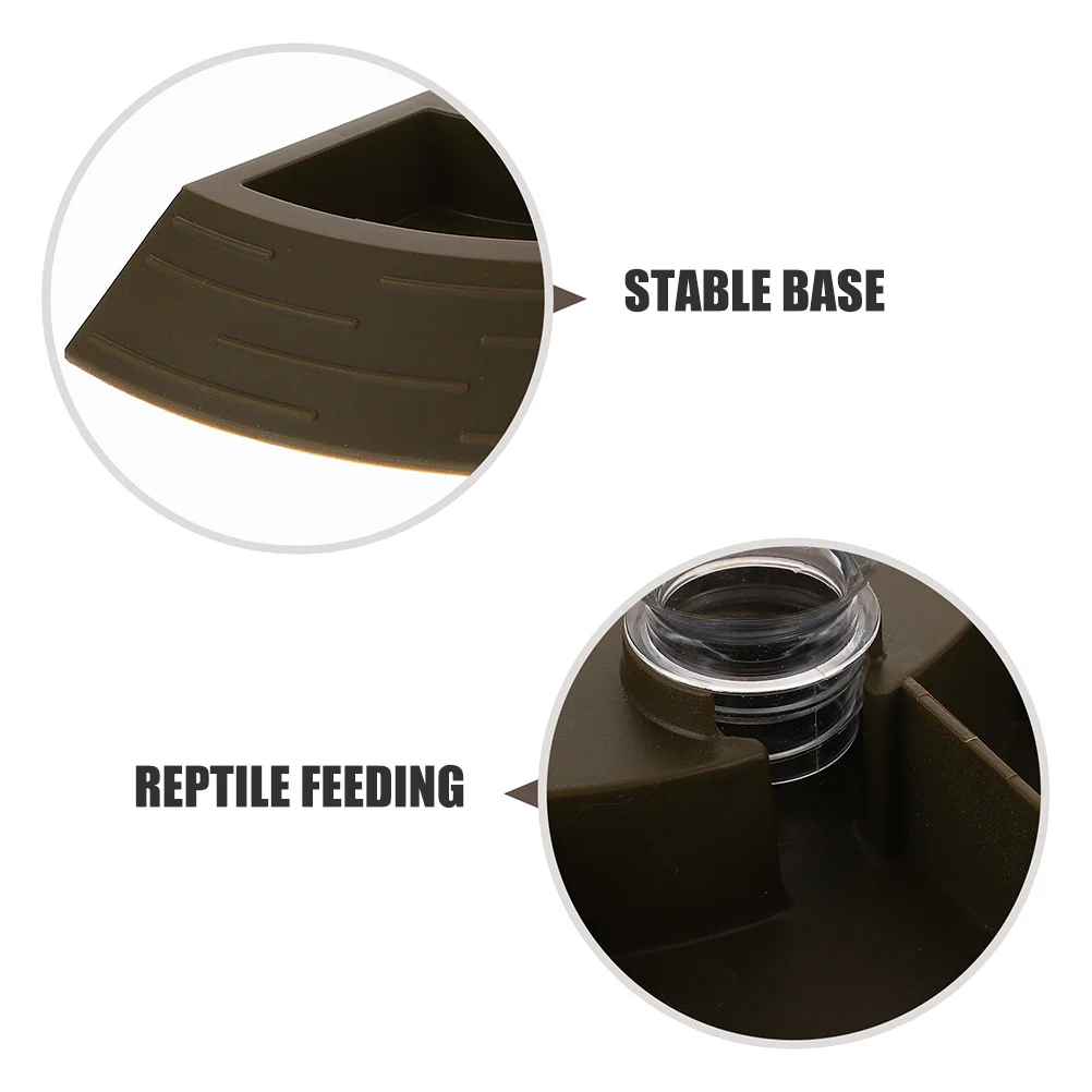 وعاء تغذية وترطيب الزواحف على شكل زاوية ثنائي الغرض ضفدع سحلية السلحفاة طبق ماء صغير مستقر مضاد للانسكاب #6