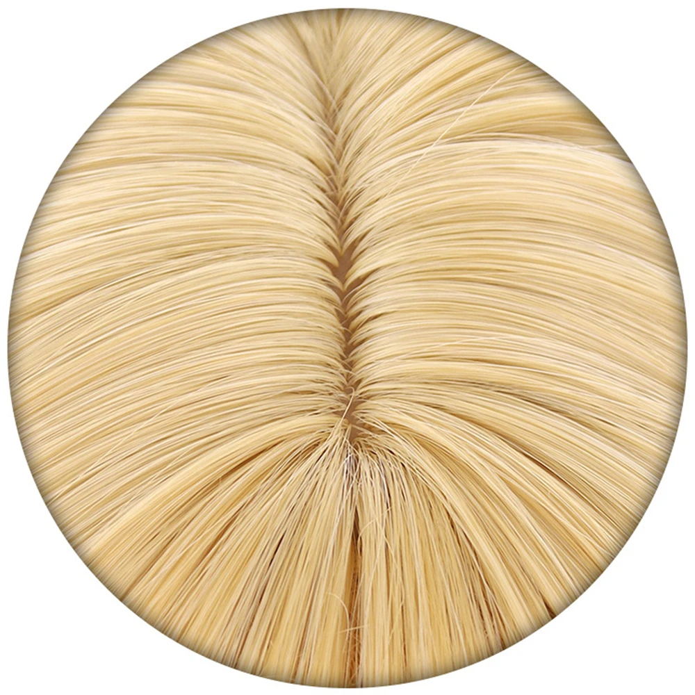 High Quality Kaveh Cosplay Wig Game Genshin Impact Kaveh Wig 50cm Long Linen Gold With Braid Heat Resistant Hair Wigs + Wig Cap