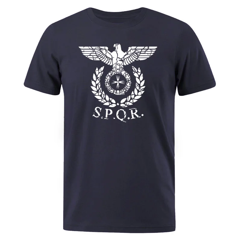 Men T-Shirt SPQR Roman Gladiator Imperial Golden Eagle 2024 Summer T Shirt Mens Casual Short O-Neck T-Shirts Harajuku Tops Tees