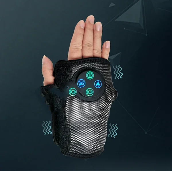 Smart Wrist and Hand Massager, Hot Compression, Air Massage, Electric Heating Brace, Pain Relief, Vibration Therapy