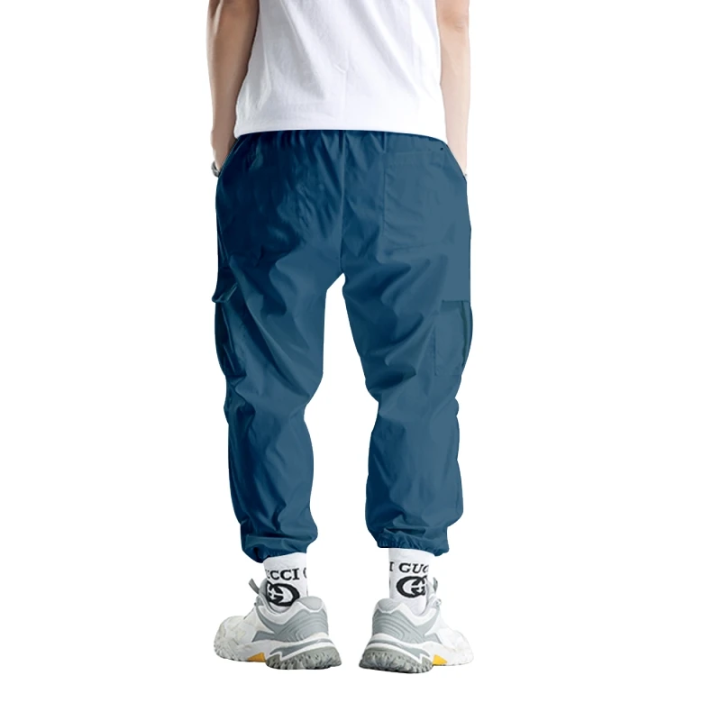 3D ブルーロックカーゴパンツコスプレアニメおかしい男性ヒップホップカジュアルブルー弾性ズボン