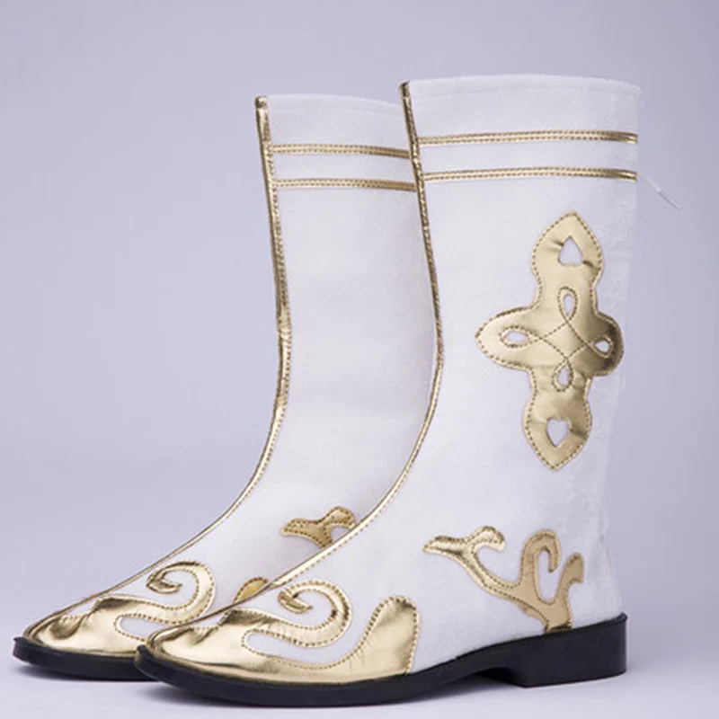 Bottes de danse de Style prairie mongole tibétaine, chaussures de danse nationale pour femmes et hommes, spectacle sur scène de danse tibétaine