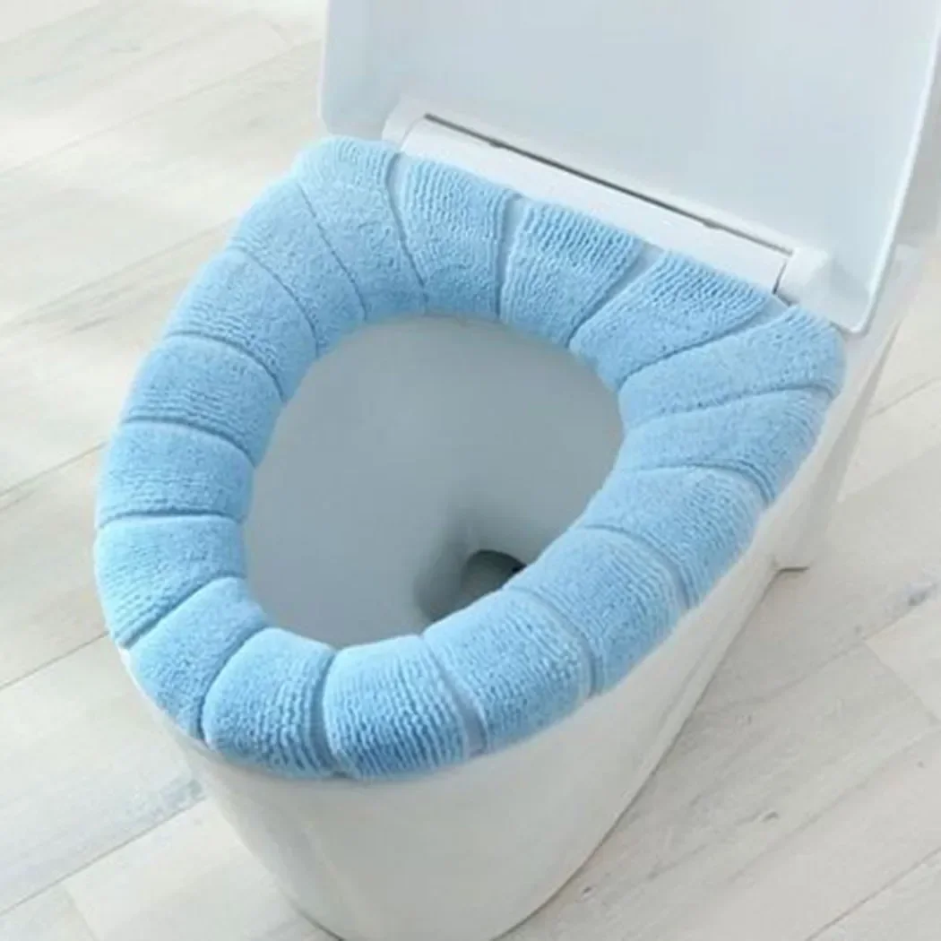 1pc Toilet Seat Pad Stretchable Toilet Seat Cushion Cover Mat Warmer Household Supplies Bathroom Supplies 30cmx30cm