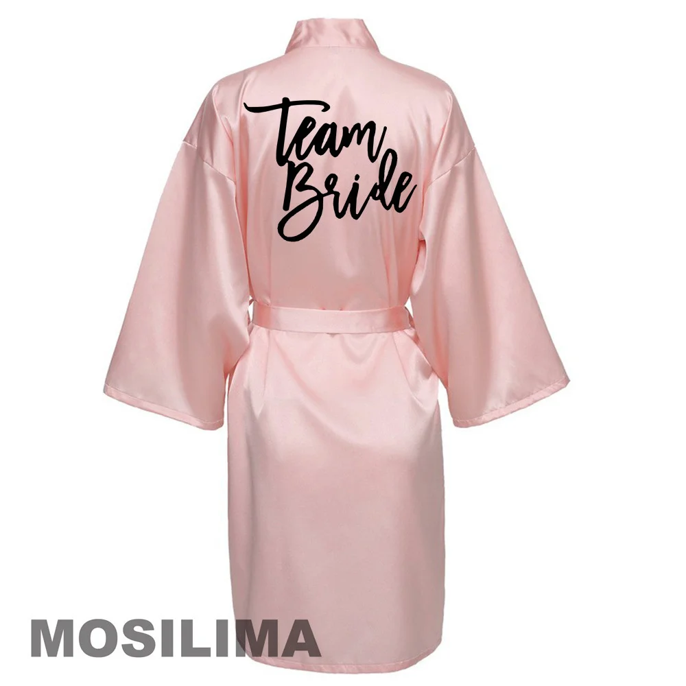 Wedding Bride Bridesmaid Robe Dressing Gown Sexy Women Bathrobe Nightgown Short Sleepwear Casual Kimono SP041