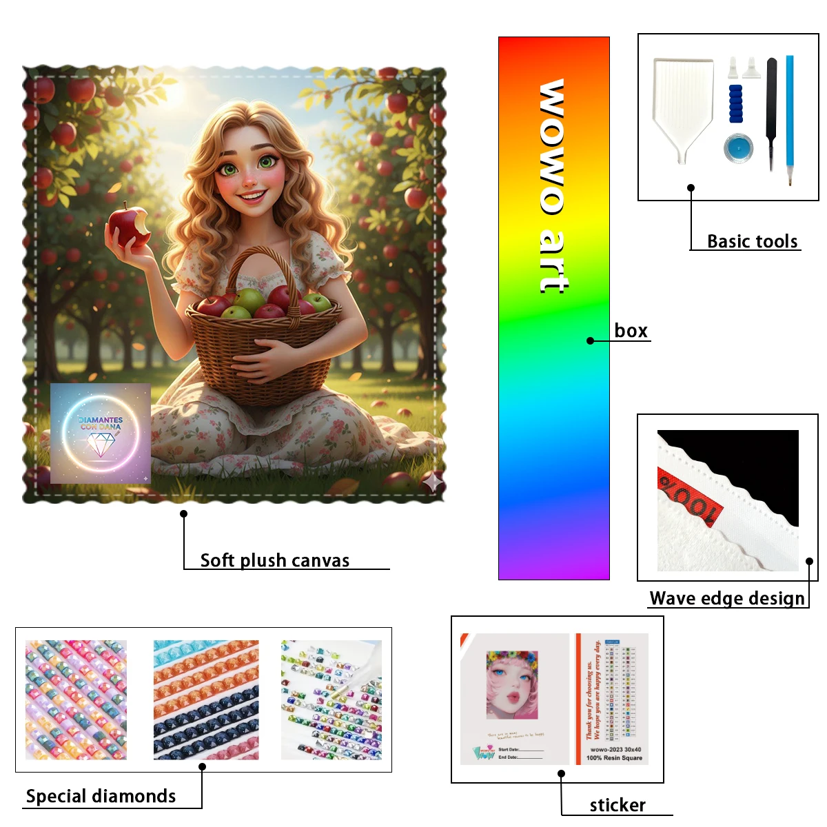 【Diamantes con Dana】Девушка едят яблоко, 100% смола FD+ab+xc, набор для алмазной штамповки, идеальный шедевр, стоит купить 【Diamantes con Dana】Девушка едят яблоко, 100% смола FD+ab+xc, набор для алмазной штамповки, идеальный шедевр, стоит купить