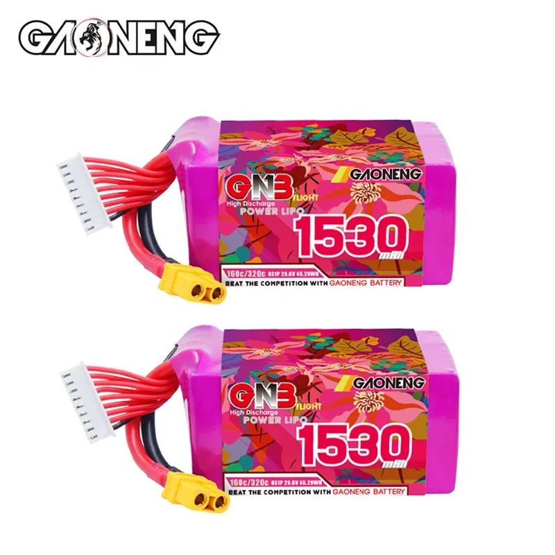 

GNB 8S 29.6V 1530mAh 160C/320C Lipo Battery With XT60 Plug For RC FPV Drone Quadcopter Airplane Helicopter Part 29.6V Battery