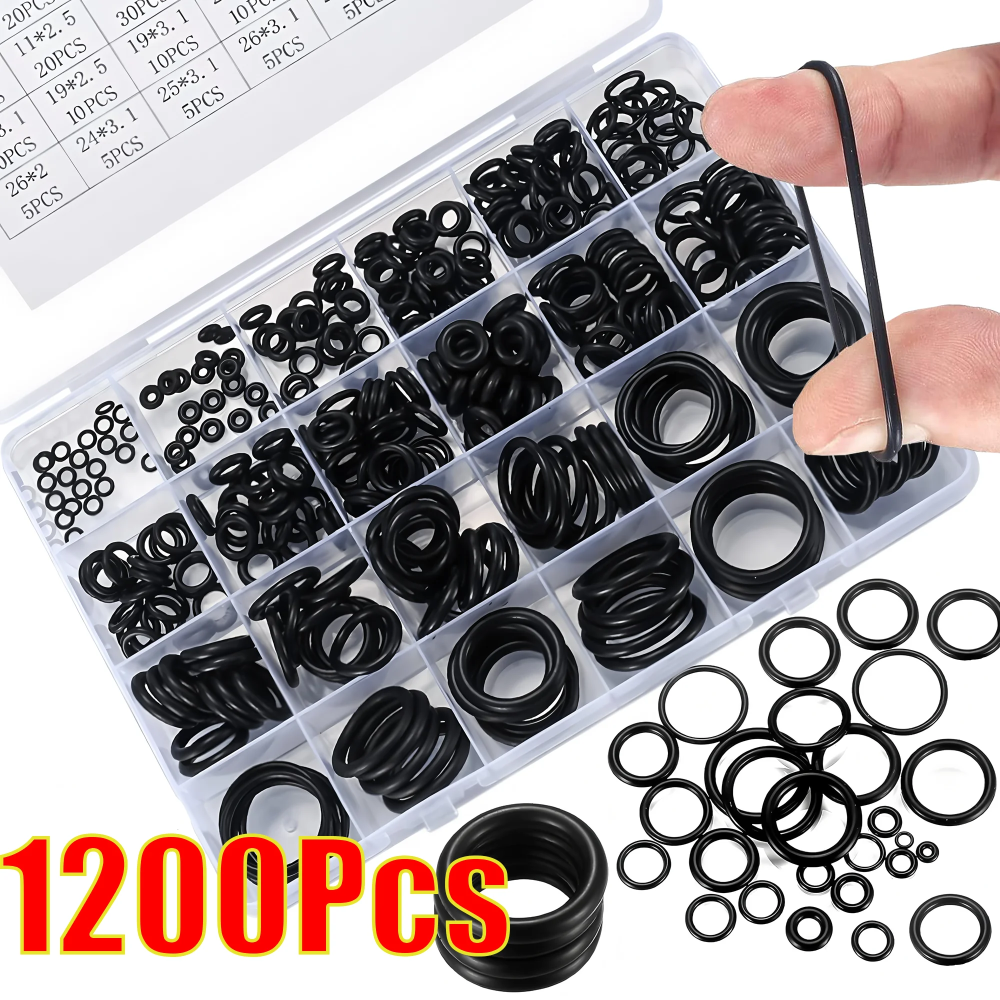 Nitrile Rubber O Ring Gasket Car Auto Vehicle Repair Faucet Plumbing Air or Gas Sealing Elastic Resist Oil and Heat O Ring Kit