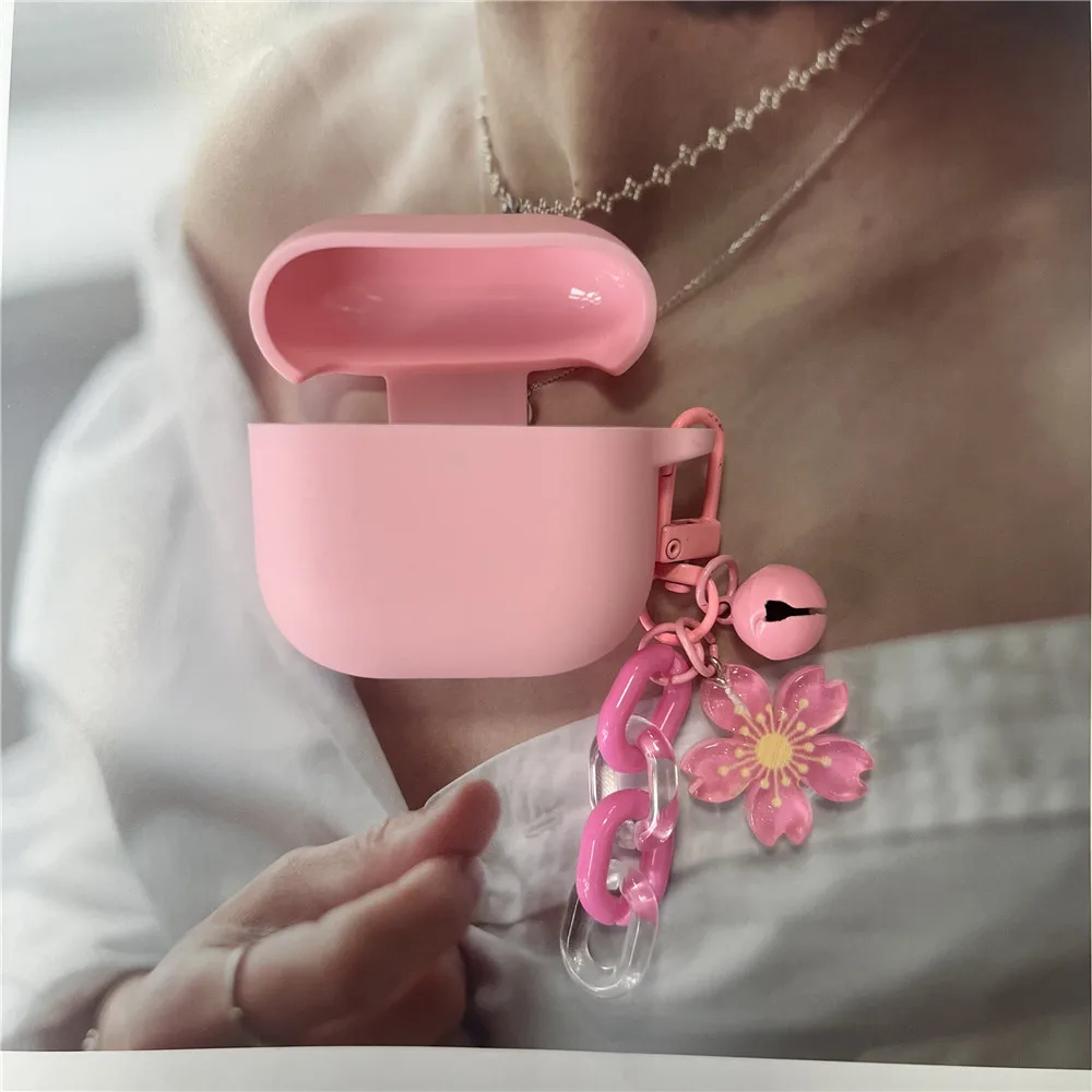 2024 New Case For Airpods 4 Apple Earphone Cover Silicone Protective Case Air pods 4 Wireless Earphone Bags with Keyring