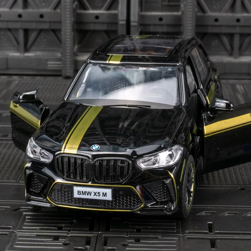 1:32 BMW X5M SUV литой автомобиль и игрушечные автомобили Модель автомобиля со звуком и оформлением заднего вида автомобиль игрушки для детей Подарки