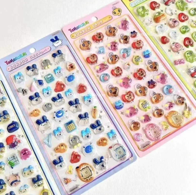 Pegatinas Kawaii Tamagotchi para álbumes de recortes, calcomanías para portátiles, pegatinas de sellado Bonbon Drop, regalos para fiestas de cumpleaños