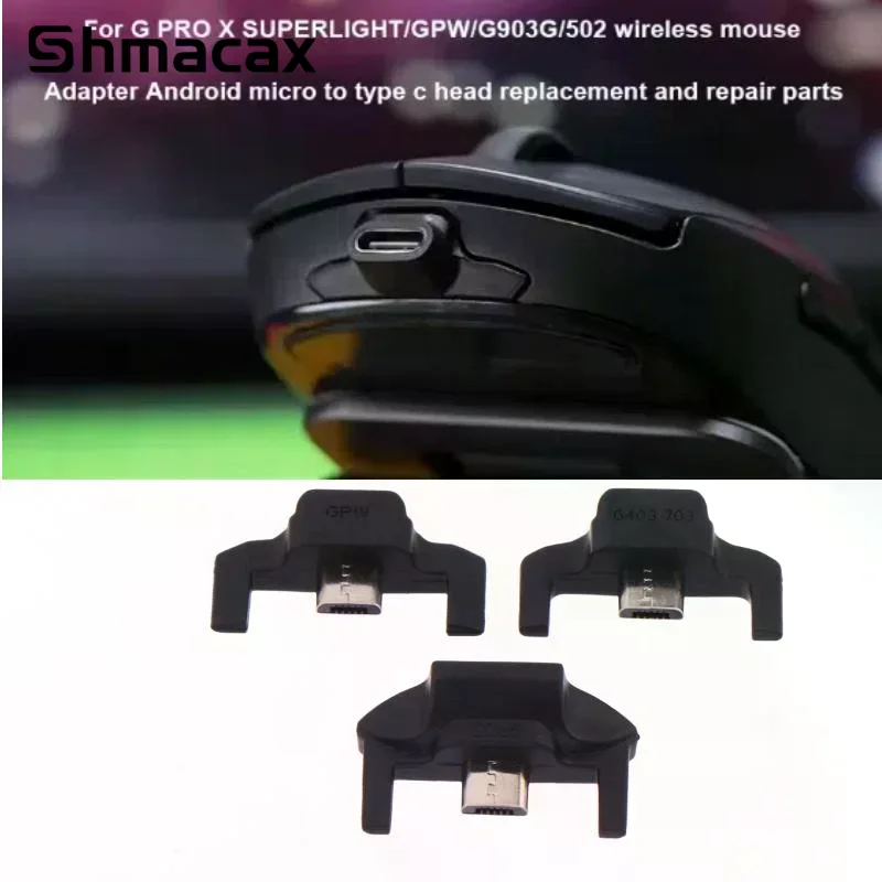 For GPW/G903/G502 Wireless/G703 Mouse Universal Adapter Android Micro USB Head Replacement Repair Parts
