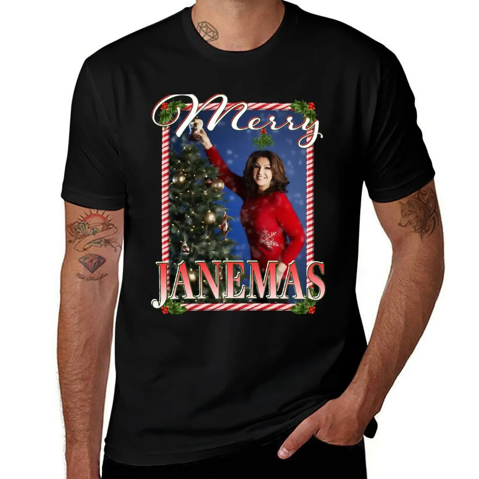 

Jane McDonald 'Merry Janemas' Christmas T-Shirt anime tshirt Louboutins boys animal print tee shirts for men