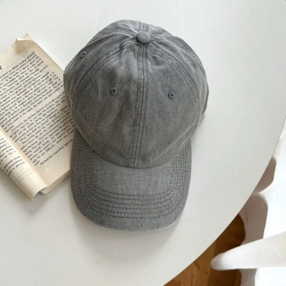Vintage Washed Denim Baseball Cap Unisex Soft Top Sun Hat Letter Embroidered Casual Outdoor Travel Sports Hat