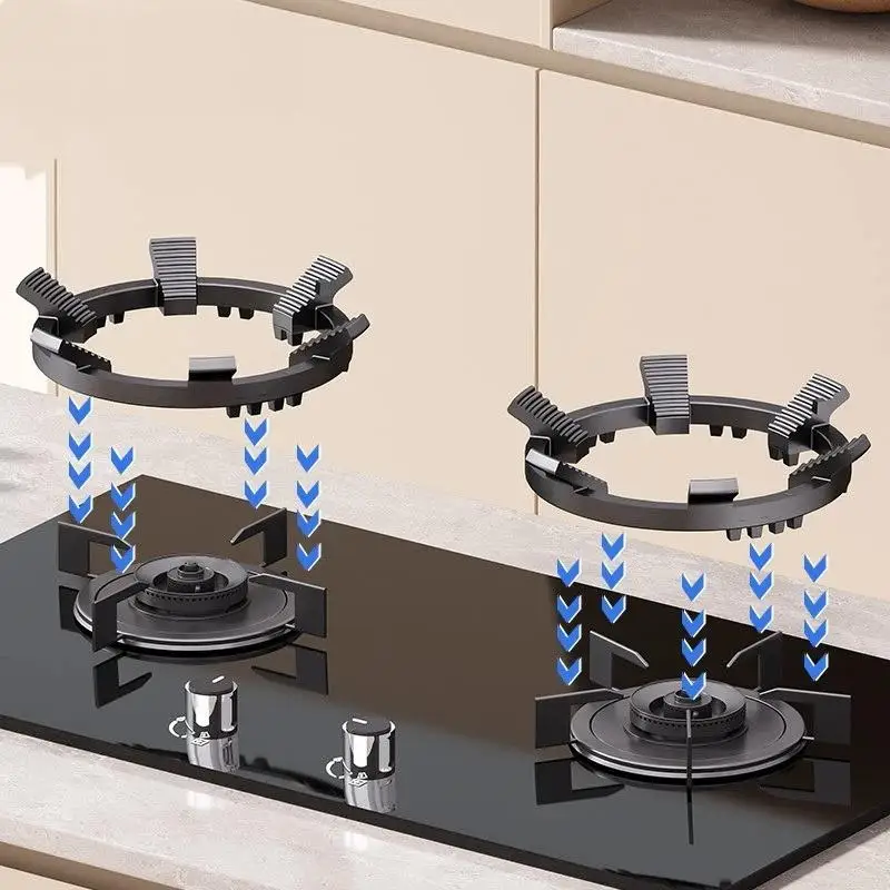 Universal Cast Iron Wok Support Rack Heavy Duty Gas Stove Stand for Round Flat Bottom Pan Pot Kitchen Use