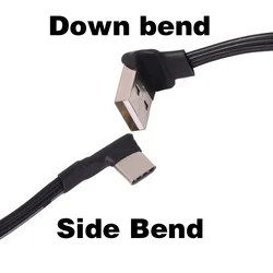 1m 2m 3m FFC USB-C Type C Male UP Down Angled 90 Degree to USB 2.0 Male Data Cable USB Type-C Flat Silicone Cable 0.1m/0.2m/0.5m