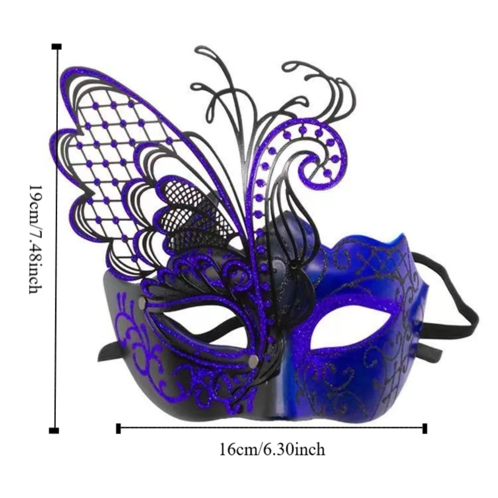 قناع نصف وجه بسيط بتصميم عتيق، قناع جميل لامع من الكريستال، قناع تنكري ملون، دعائم زي كرنفال #6