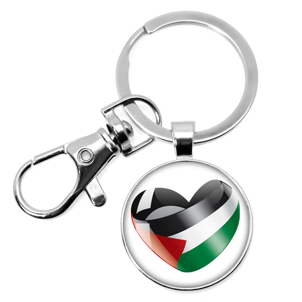25 مللي متر/30 مللي متر فلسطين علم الدولة زجاج قبة المفاتيح أنماط الفن شخصية حلقات المفاتيح للنساء الرجال المجوهرات هدية #6