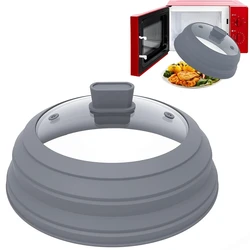 Microwave Splatter Cover Glass Cover 10.5 inches Foldable Plate Cover 9 inches Silicone Splash Guard Cover Microwave Oven lid