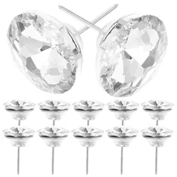 20 Pcs Crystal Buttons for Sofa Furniture Rhinestones Headboard Thumbtack 1inch