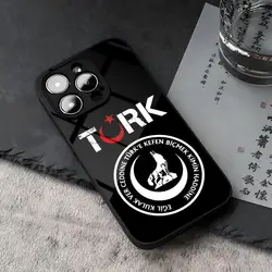 Turk Wolf Turkey Flag Phone Case For iPhone 15 13 14 16 12 11 Pro XS Max Plus Mini X XR SE2020 Tempered Glass Coque