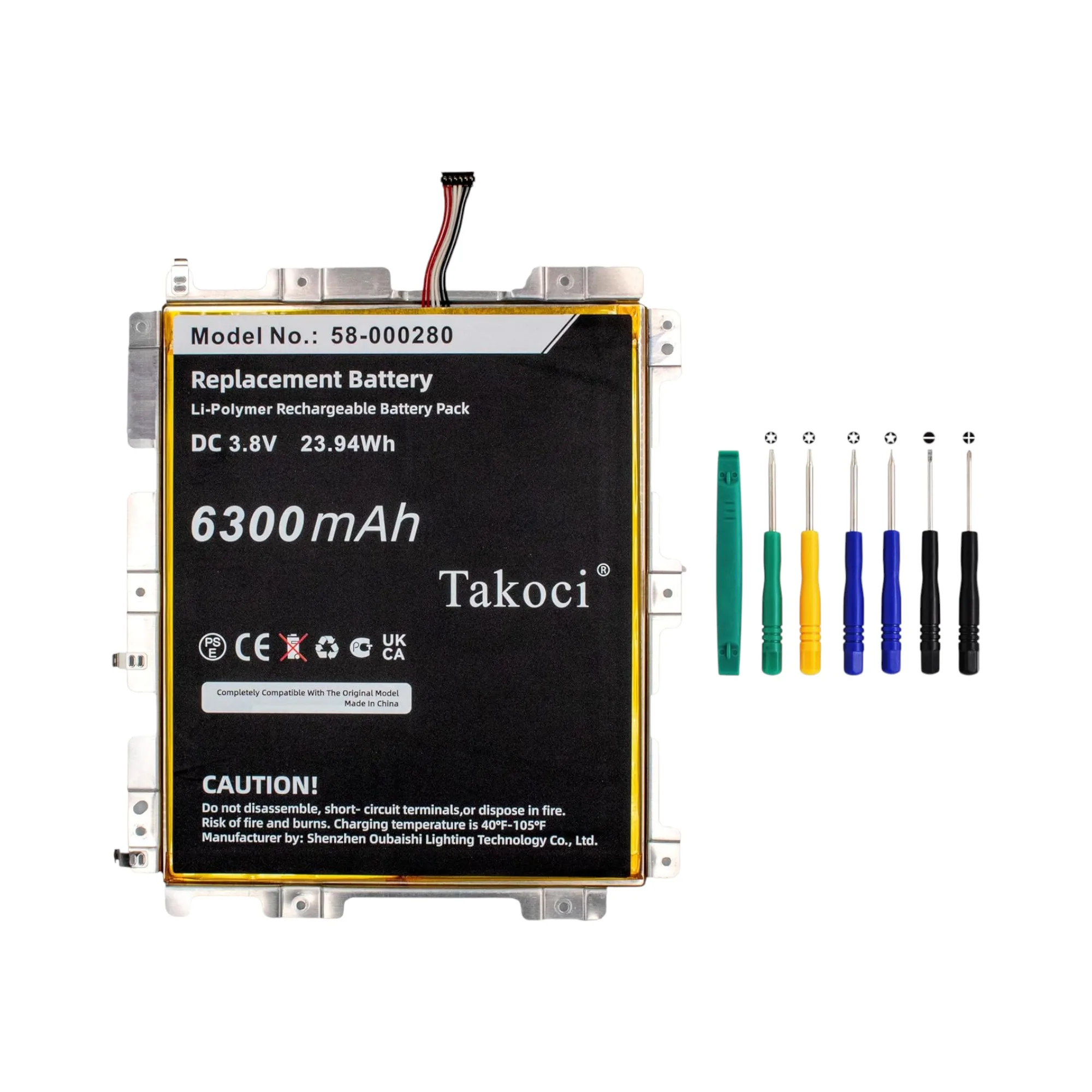 

Tablet Replacement Battery 6300mAh for Amazon Kindle Fire HD 10.1 9th, M2V3R5 58-000280, 2955C7