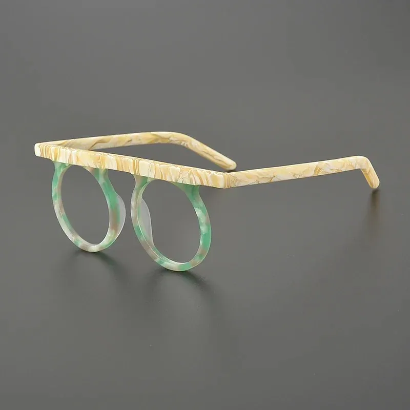 Japanese Round Vintage Acetate Glasses Frames Handmade Men Women Retro Eyeglasses Eyewear Spectacles