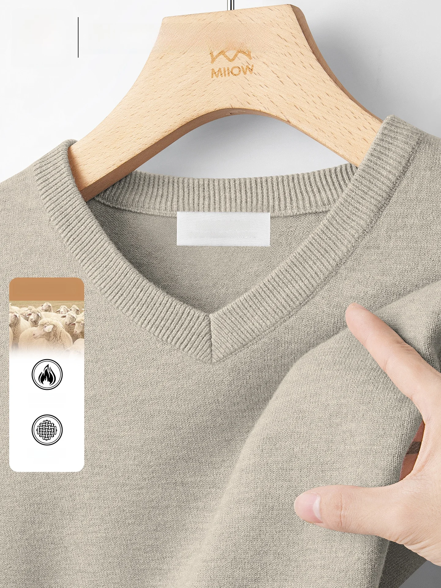 

Мужской новый шерстяной модальный свитер с V-образным вырезом, вязаный, с длинным рукавом, осенне-зимний, базовый слой, верхняя одежда, для молодежи, для фитнеса