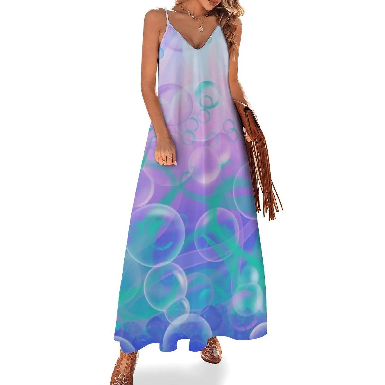 

Pastel Seabed Sleeveless Dress party dress women elegant luxury dress for women