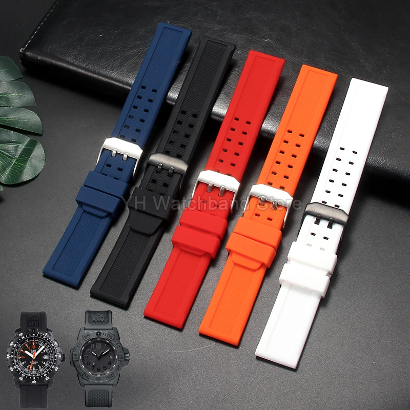 

Лидер продаж Amazon для ремешка для часов Luminox 20 23 мм, черный силиконовый водонепроницаемый безопасный прочный ремешок для дайвинга на открытом воздухе с инструментами, ремешки для часов