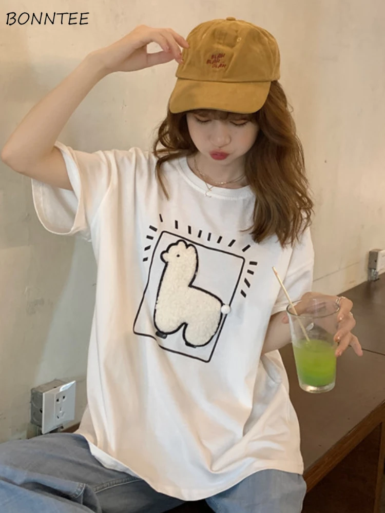 

Korean Style Short Sleeve T-shirts Women College Couples Summer Tees Breathable Casual Cozy Y2k Top Streetwear Aesthetic Chic