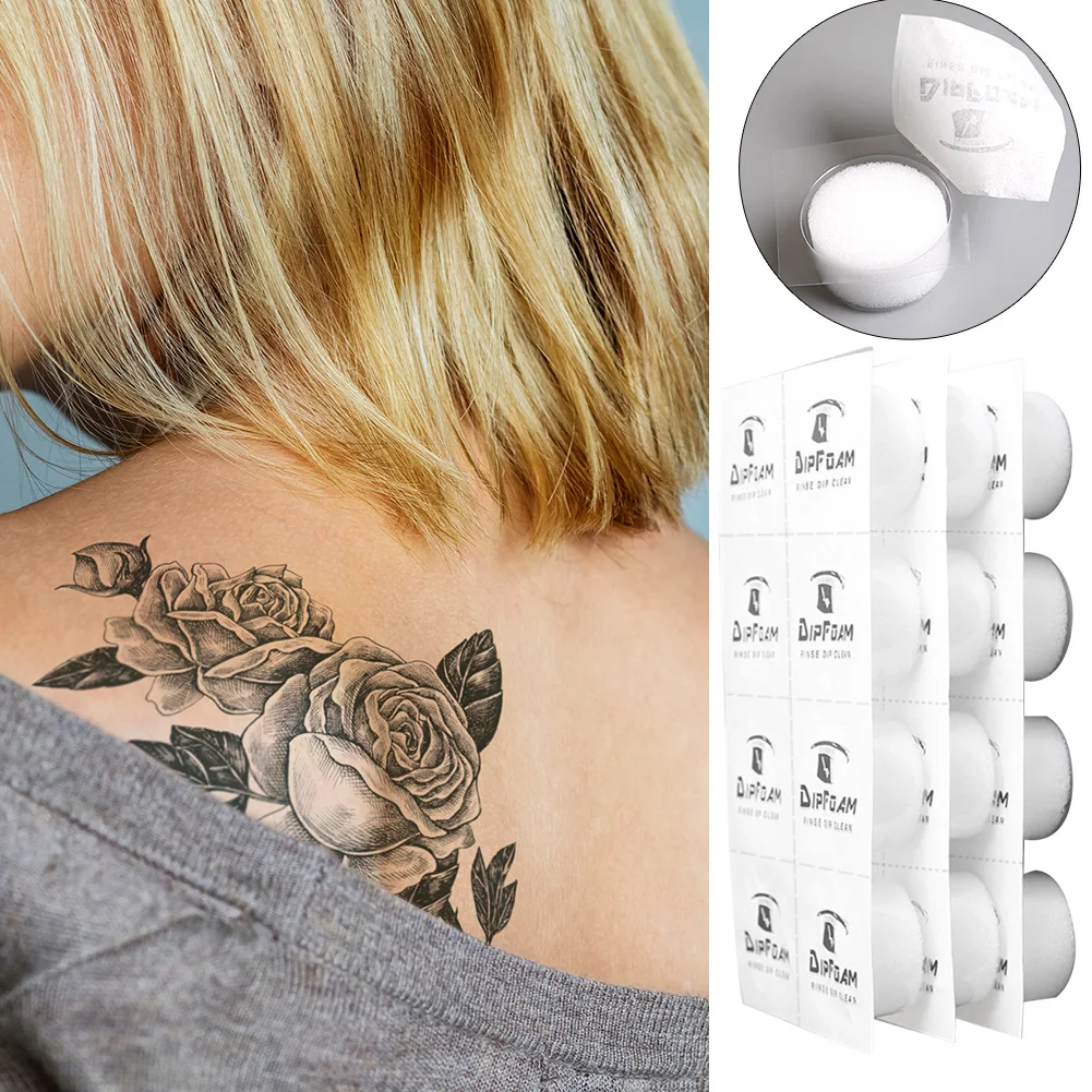 24pcs/kotak Jarum Tato Hygroscopic Cup Jarum Tato Sekali Pakai Cangkir Pembilas Alat Pembersih Aman Profesional Aksesoris Tato