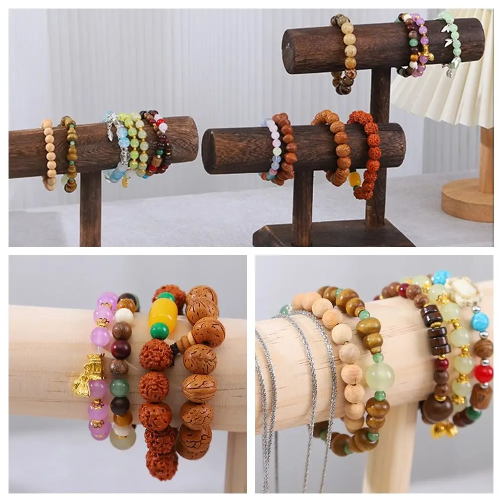 

Настольный органайзер, подставка для ювелирных изделий, натуральное дерево, 2-уровневая стойка для хранения браслетов, многофункциональная простая многоуровневая подставка для ювелирных изделий, браслет