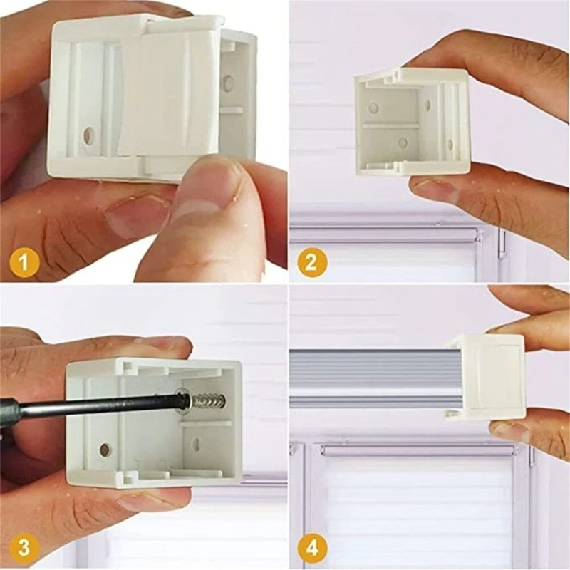 

Set of 6 White Blind Brackets Window Blinds Headrail Track End Holder Mounting Brackets for Wood Blinds Installation B03E