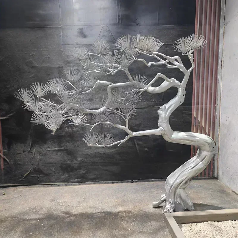 Simulation floor decoration toothpick pine silver dead tree landscaping fake tree new Chinese soft landscaping ornament