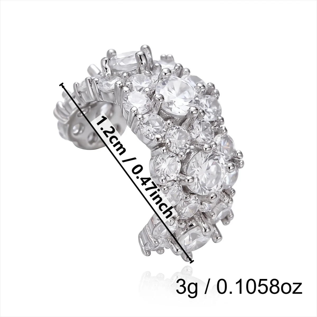 1 Stück Elegante Glänzende Zirkon-Blumen-Ohrklemmen für Damen und Herren Minimalistische Geometrische Blumen-Ohrmanschetten Ohne Piercing Schmuck – Detail 21